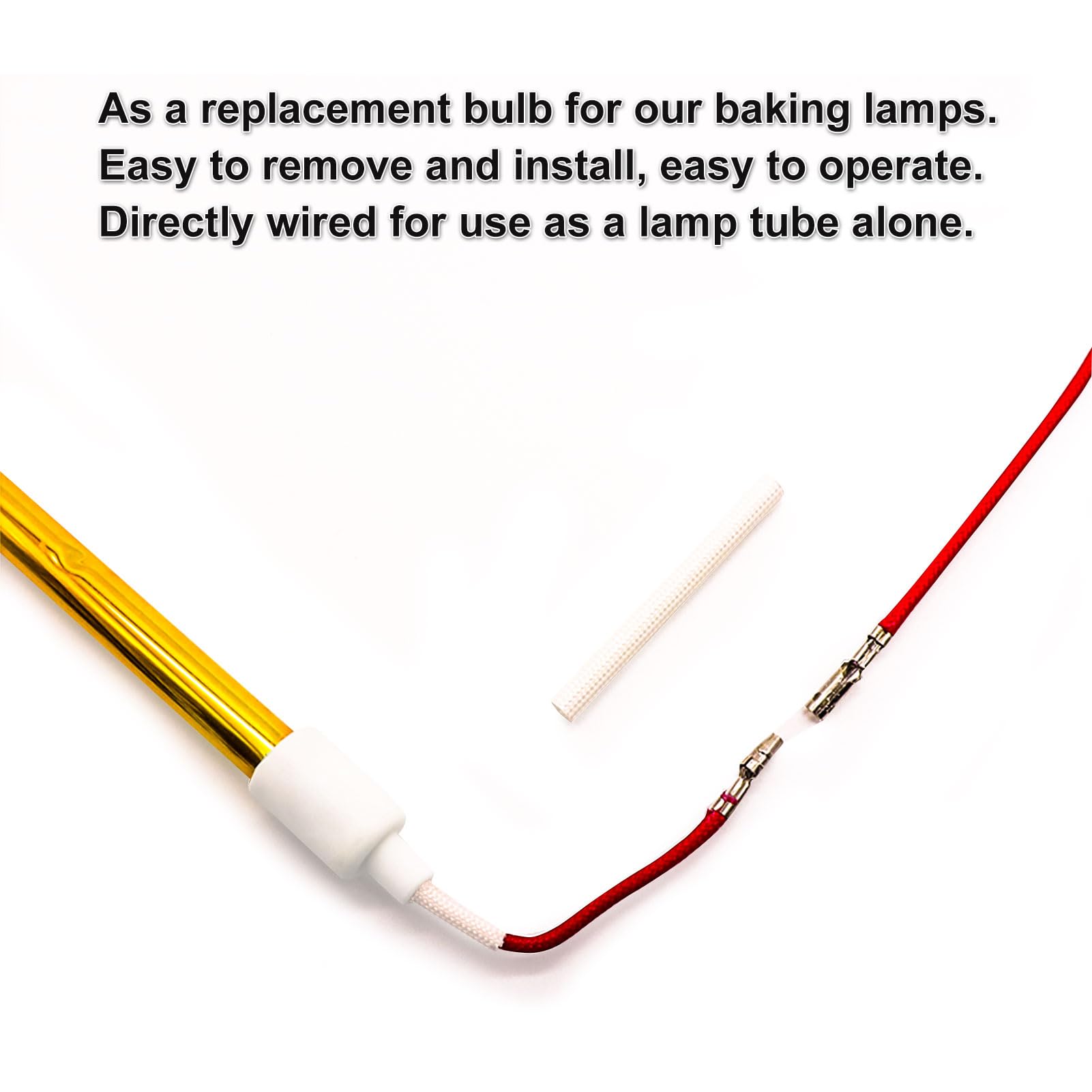 DATOUBOSS 1000W Halogenlampe für Infrarot Lacktrockner, Ersatzlampe, Passende infrarot lackierstrahler Modelle: DT-002/SC-002 (Runder– Gelb – 270 mm) (270MM)