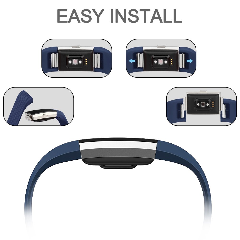 3 Cinturini Per Fitbit Charge 2 | Regolabili In TPU | Per Uomo E Donna | Fibbia In Acciaio - Foto 2