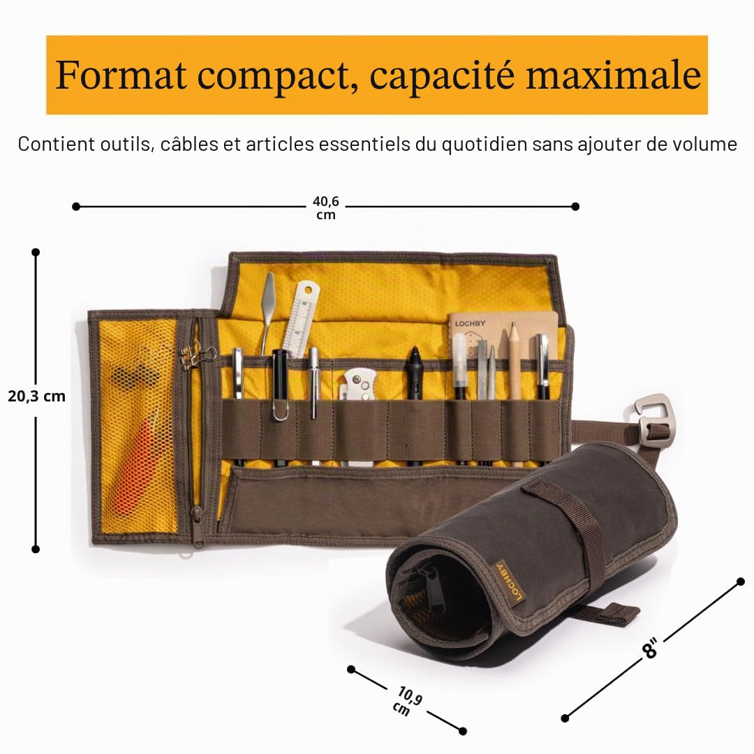 LOCHBY Rouleau à Outils, 20,3 x 40,6 cm (déroulé)