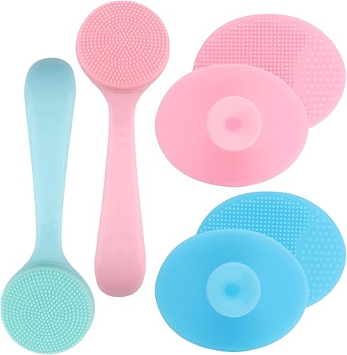 Limpiador facial, 6 unidades de silicona para la cara, cepillo manual de limpieza facial, cepillo masajeador facial para exfoliación de puntos
