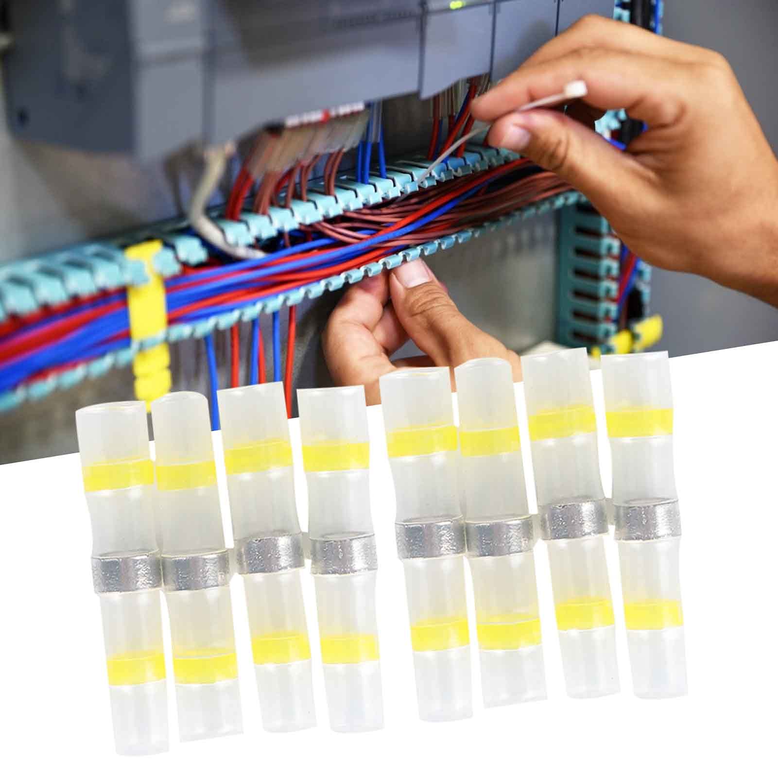 200 pezzi di connettori a giunzione termorestringenti impermeabili, terminali per fili elettrici con saldatura sigillata e adesivo interno, per cablaggio automobilistico e marino,