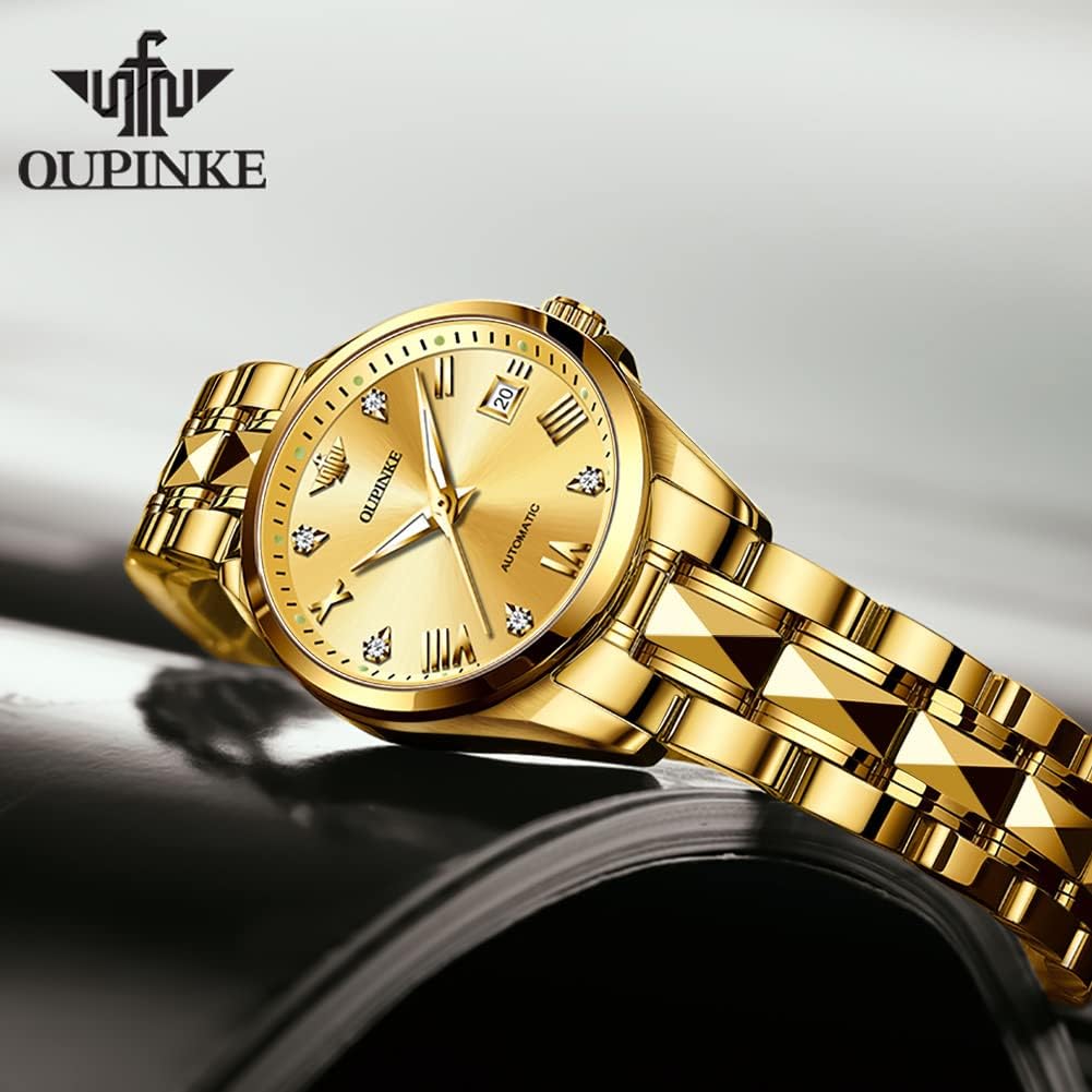 OLEVS Watches for Women Rose Gold Two Tone Fashion White Ceramic Ladies Wrist Watches Pink/Red Dial Stainless Steel Waterproof Date - Image 4