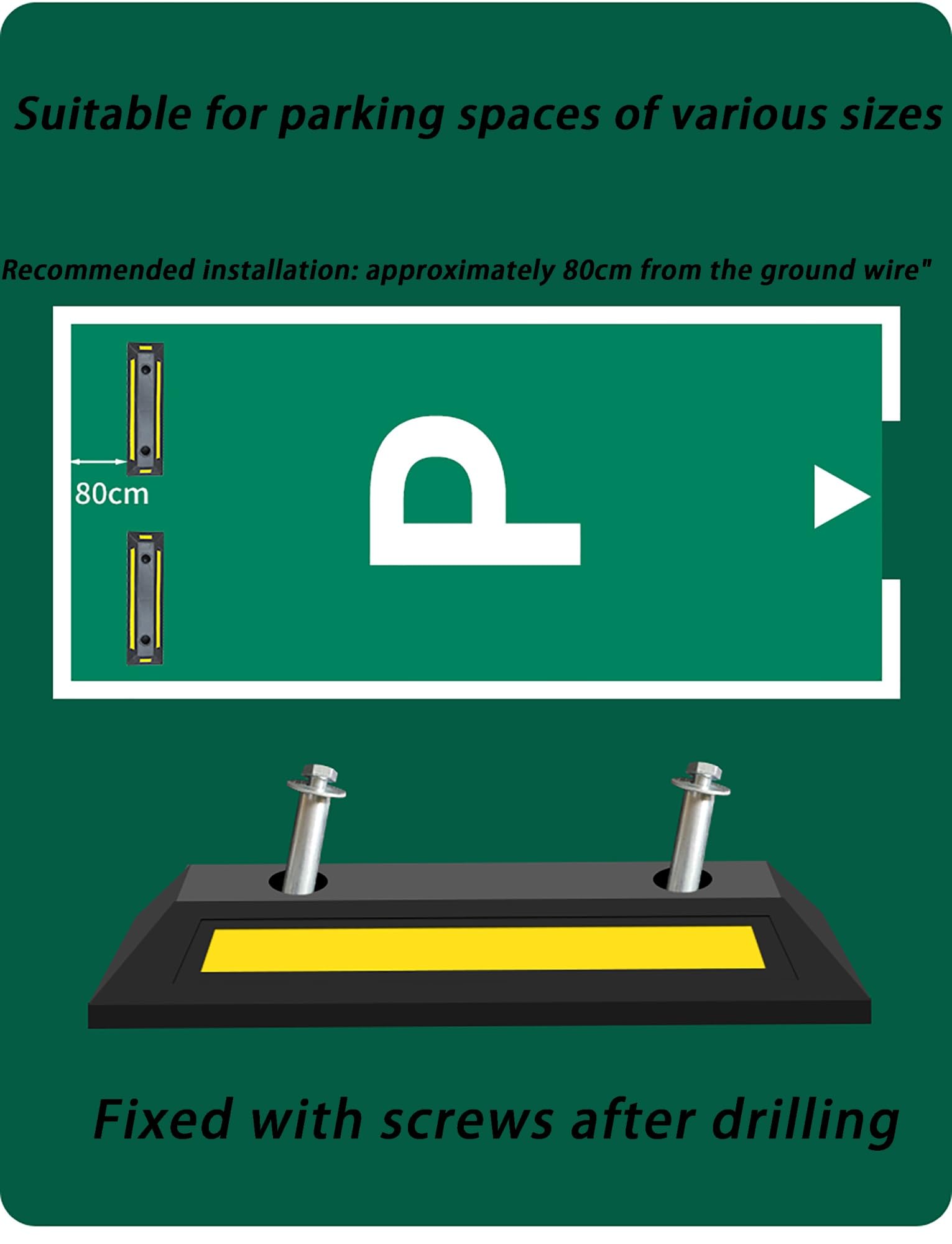 Tope de estacionamiento de alta resistencia: calzo for ruedas y bloqueador de vehículos for entradas de vehículos, garajes, estacionamientos al aire libre o lavaderos de vehículos.(59x14.5x8.5cm)