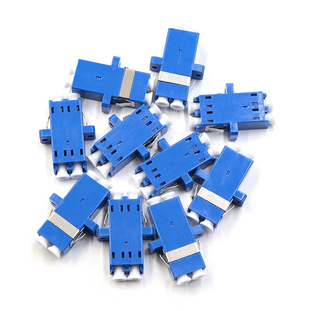 DollaTek 10PCS Fibra Ottica LC a LC Adattatore Monomodale UPC Duplex Accoppiatore