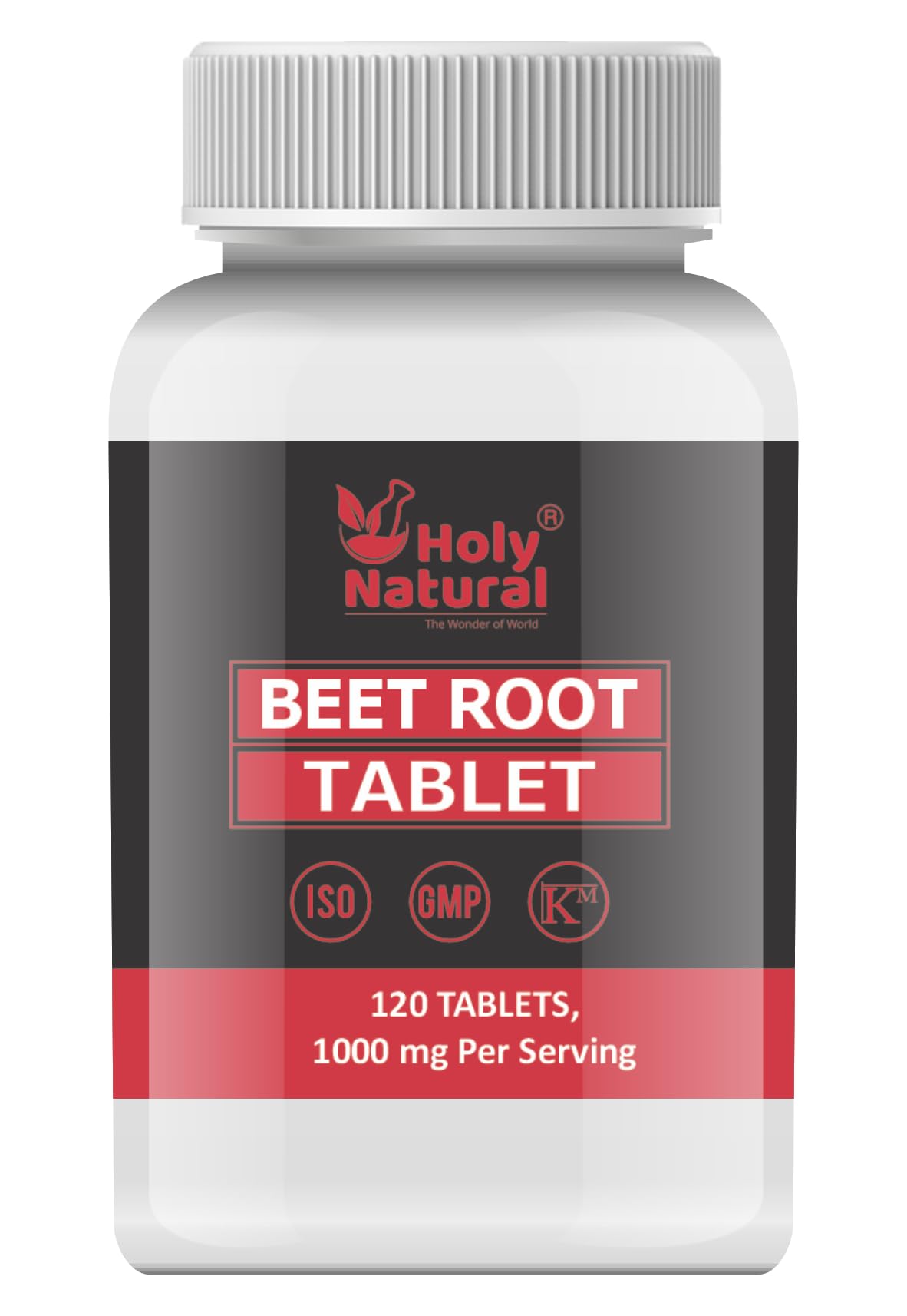 Holy Natural Beet Root Tablet - 120 Tablets | (500 mg/tab) 1000 mg per serving | Rich in Calcium, Iron, Potassium, Vitamin B9 & Manganese | With meal, 2 tab/day