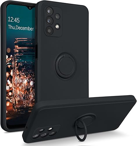 BENTOBEN Funda para Samsung Galaxy A32 5G de silicona delgada con soporte de anillo de 360 soporte magnético para coche goma suave antiarañazos