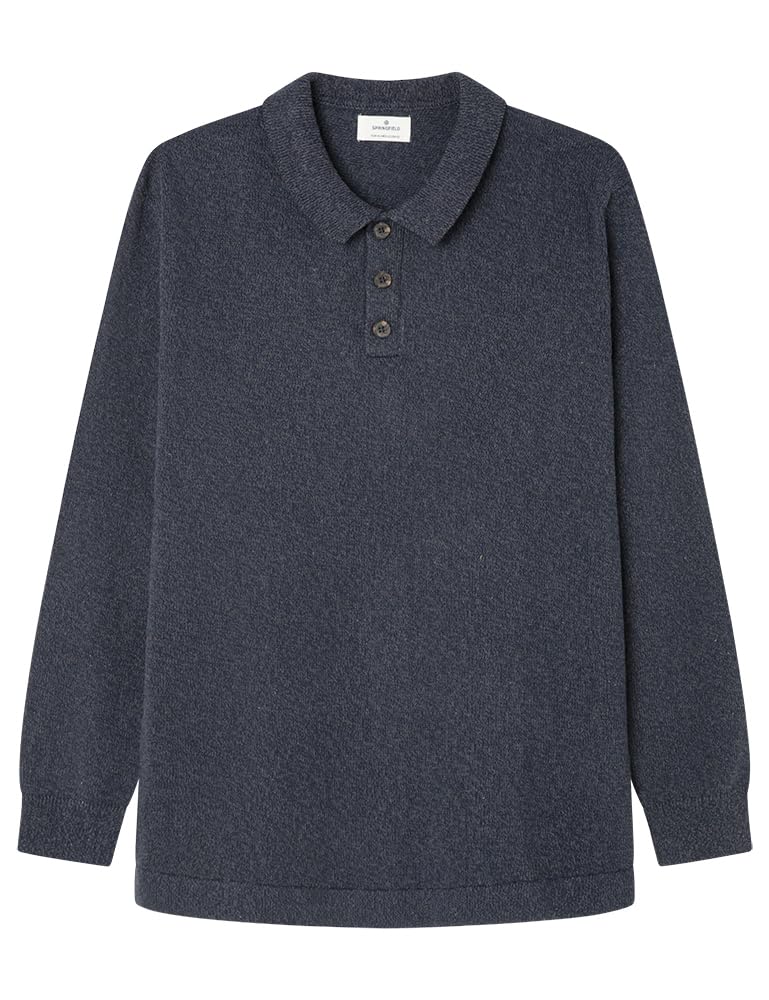 Springfield Nueva Camisa De Estructura con Bordado De Árboles, Azul, S