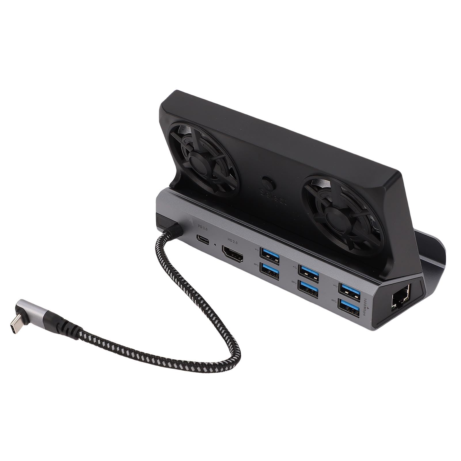 Sorandy Docking Station for Steam Deck, Idealna dla Rog Ally, 9 W 1 Stacji Dokującej, RJ45 1000 Mbps, 2.0 4K@60 Hz, 100 W USB C PD, ładowanie USB 3.0 Gen1, z Podwójnymi Wentylatorami
