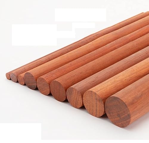 Miniatura 3 de Varillas redondas de madera de 1.378 in y 1.575 in de diámetro, madera natural sin acabar, para hacer modelos de casa, avión, barco, barco, madera