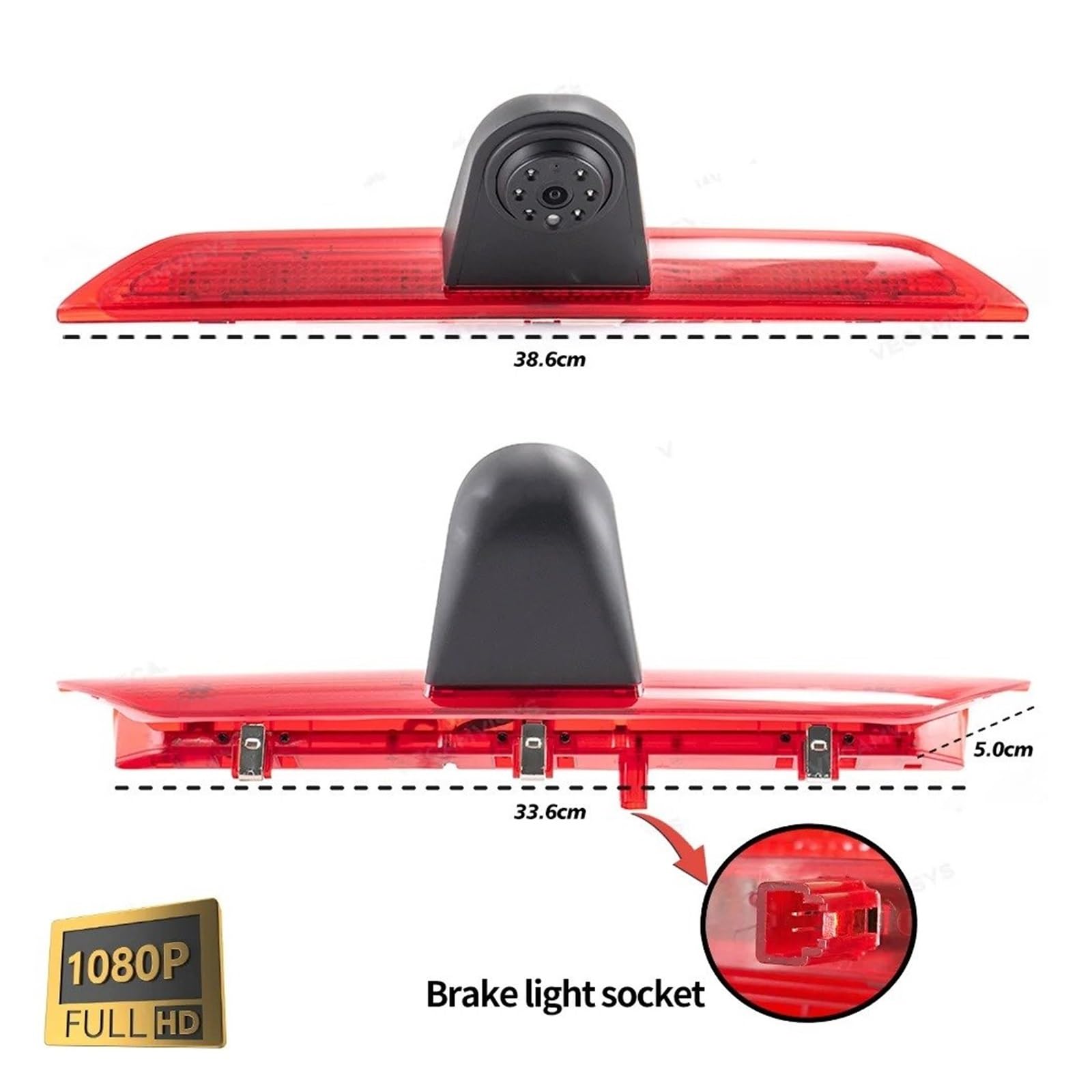 Rückfahrkamera Set Für Ford Für Transit Mk8 2013-2022 AHD 1080P 3rd Bremslicht Rückfahrkamera 1/3 AHD Sensor Hinten Kamera Mit 10m Kabel Rückfahrkameras