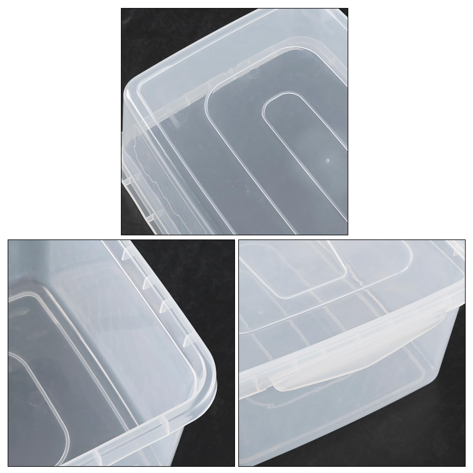 Contenedor de almacenamiento de plástico transparente de 16 cuartos de galón con tapa, 2 paquetes