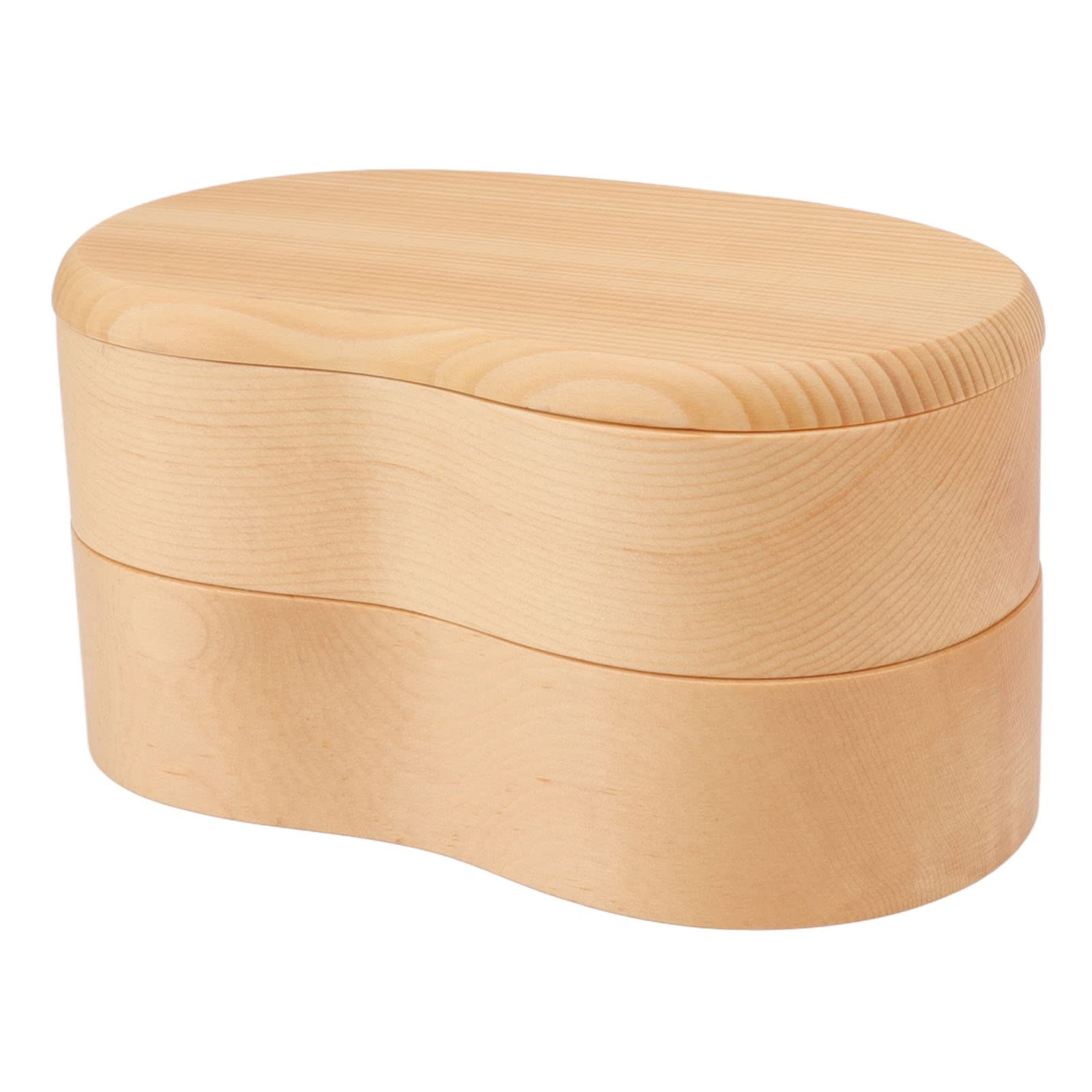 Boîte à, boîte à déjeuner japonaise en bois à double étage, récipient alimentaire avec cloison amovible pour l'école et le bureau