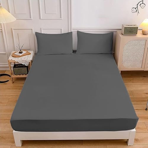 Miniatura 2 de Marina Shades Sábana bajera ajustable de 1000 hilos, 100% algodón egipcio, 18.0in de profundidad, bolsillos de encogimiento y resistente a la