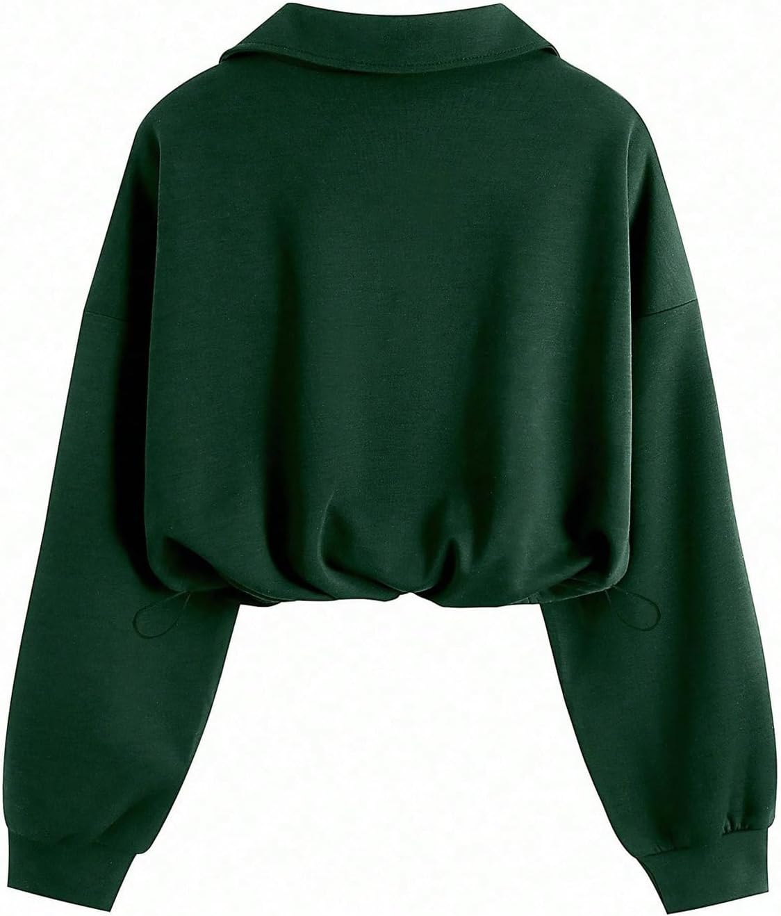 Verdusa Women's Mock Neck Sweatshirt Half Zip Pullover Cropped Sweatshirts Drawstring Top - Image 2