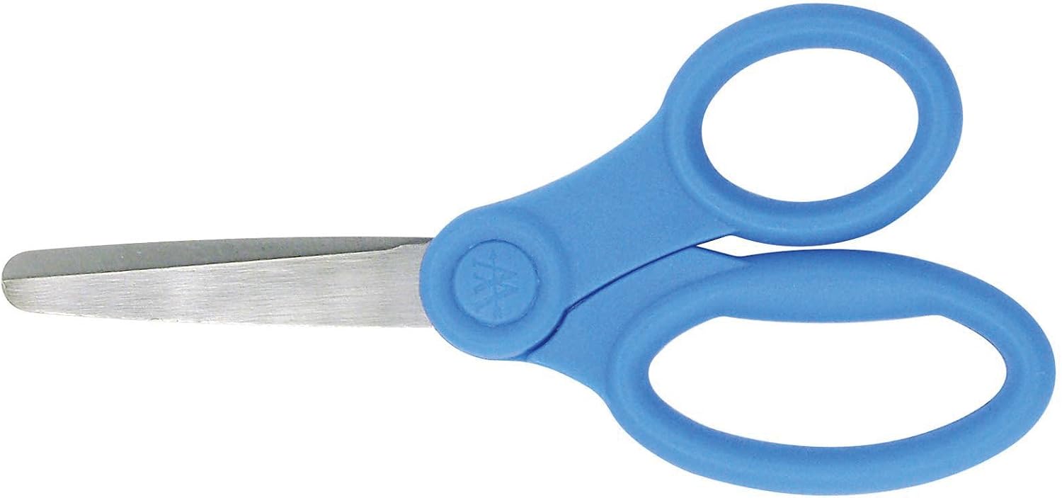 Westcott E-26007 00 Microban Children's Scissors with Rounded Tips with Plastic Handles, 13 CM Blades, 12 Pieces, 4 Assorted Colours
