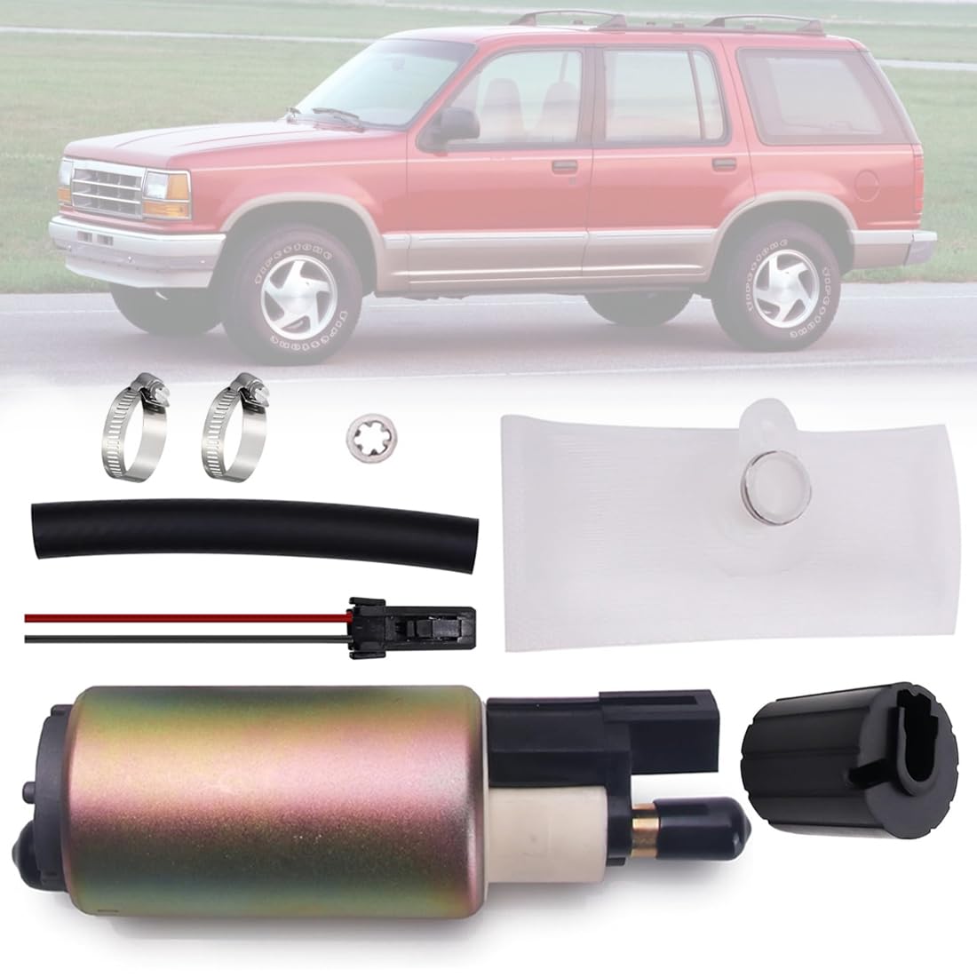 High Performance Aftermarket Electric Intank Fuel Pump With Installation Kit FIT 1995-2010 Ford Explorer, FIT Ford Focus, FIT Ford Mustang, V6/V8 Engines, E2157