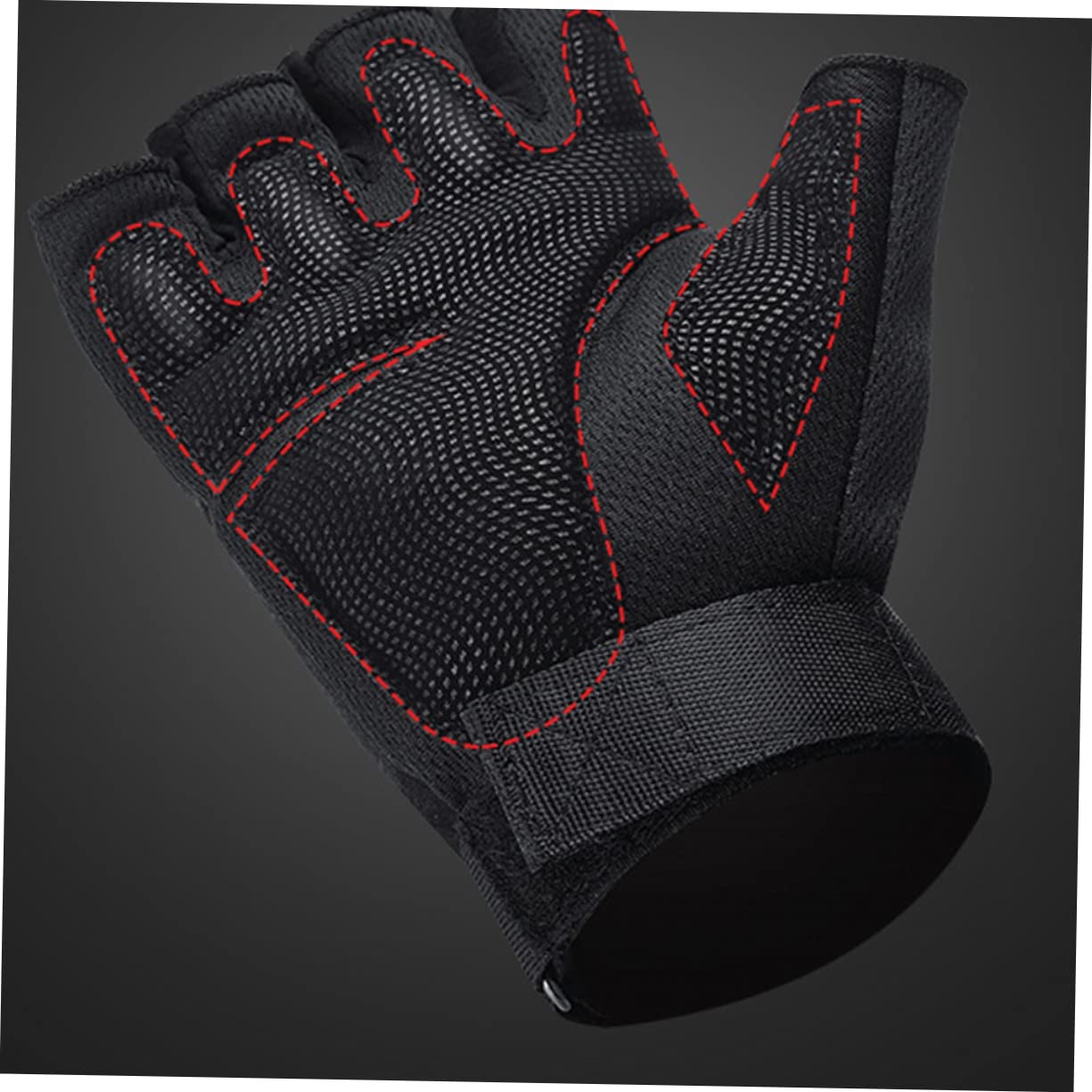 PartyKindom 1Pair Men Half Finger Fitness Gloves Durable Breathable Outdoor Riding Gloves for Cycling Weightlifting Mountain Climbing Comfortable Elastic Design Black XL