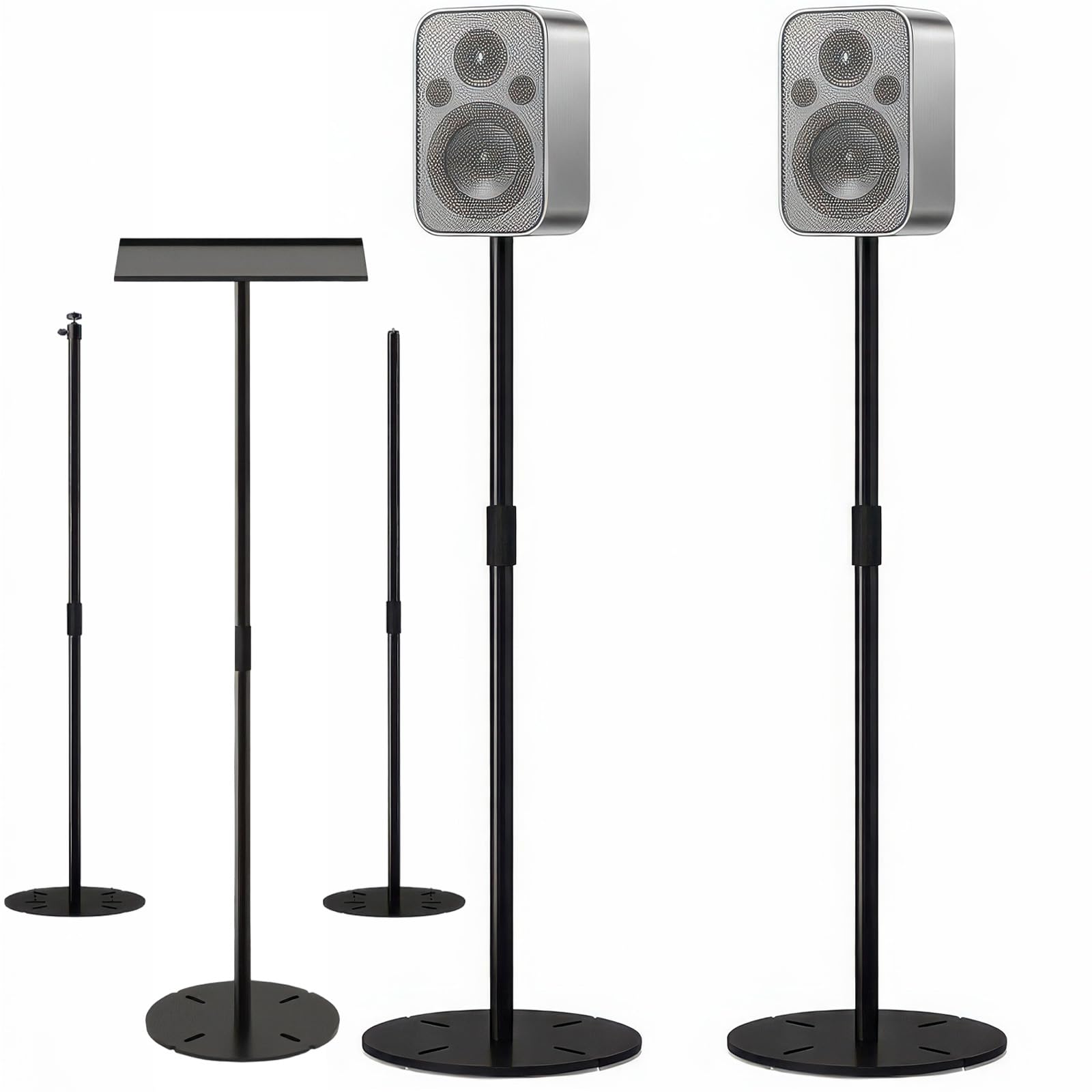 Amazon | スピーカースタンド 2本セット 高さ調整（最大180cm）耐荷重