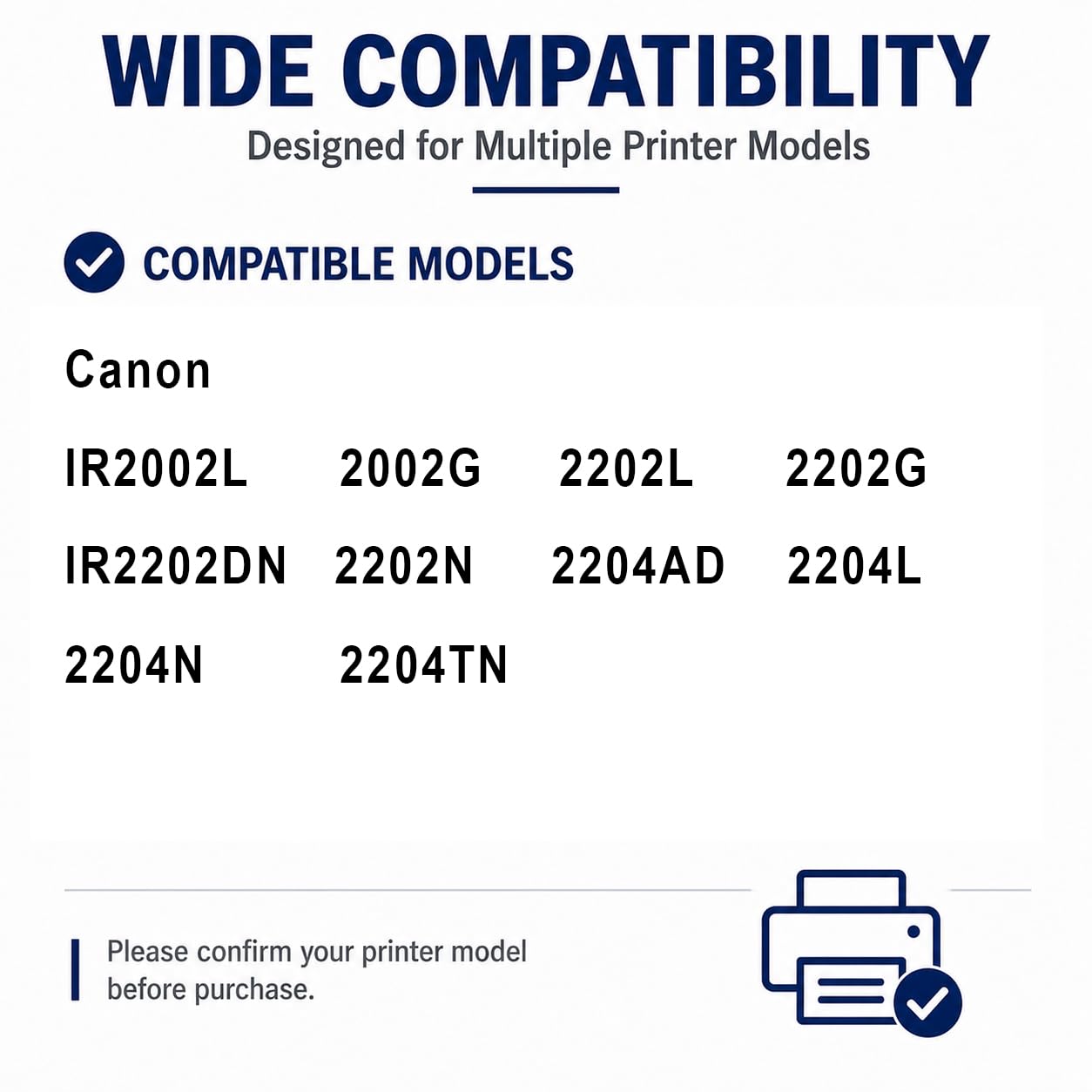 Reemplazo de Cartucho de tóner Compatible con NPG-59 de Alto Rendimiento para NPG-59 GPR-45 C-EXV42 con el último Chip, se Ajusta a la Impresora láser Canon iR2206ad 2204n iR2202n 2202G, Negro