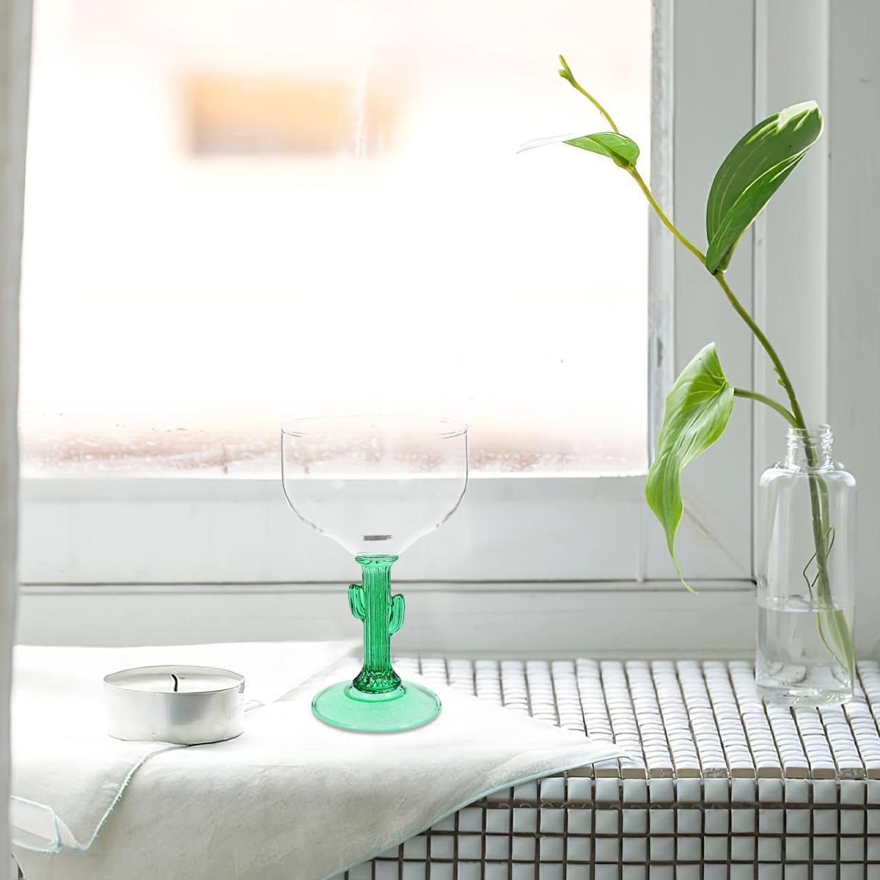 Hemoton 2Pcs Cactus Margarita Glasses 4Oz Cocktail Glass Stemware for Summer Parties Beach Luau Mexican Cinco De Mayo Drinkware - Image 8