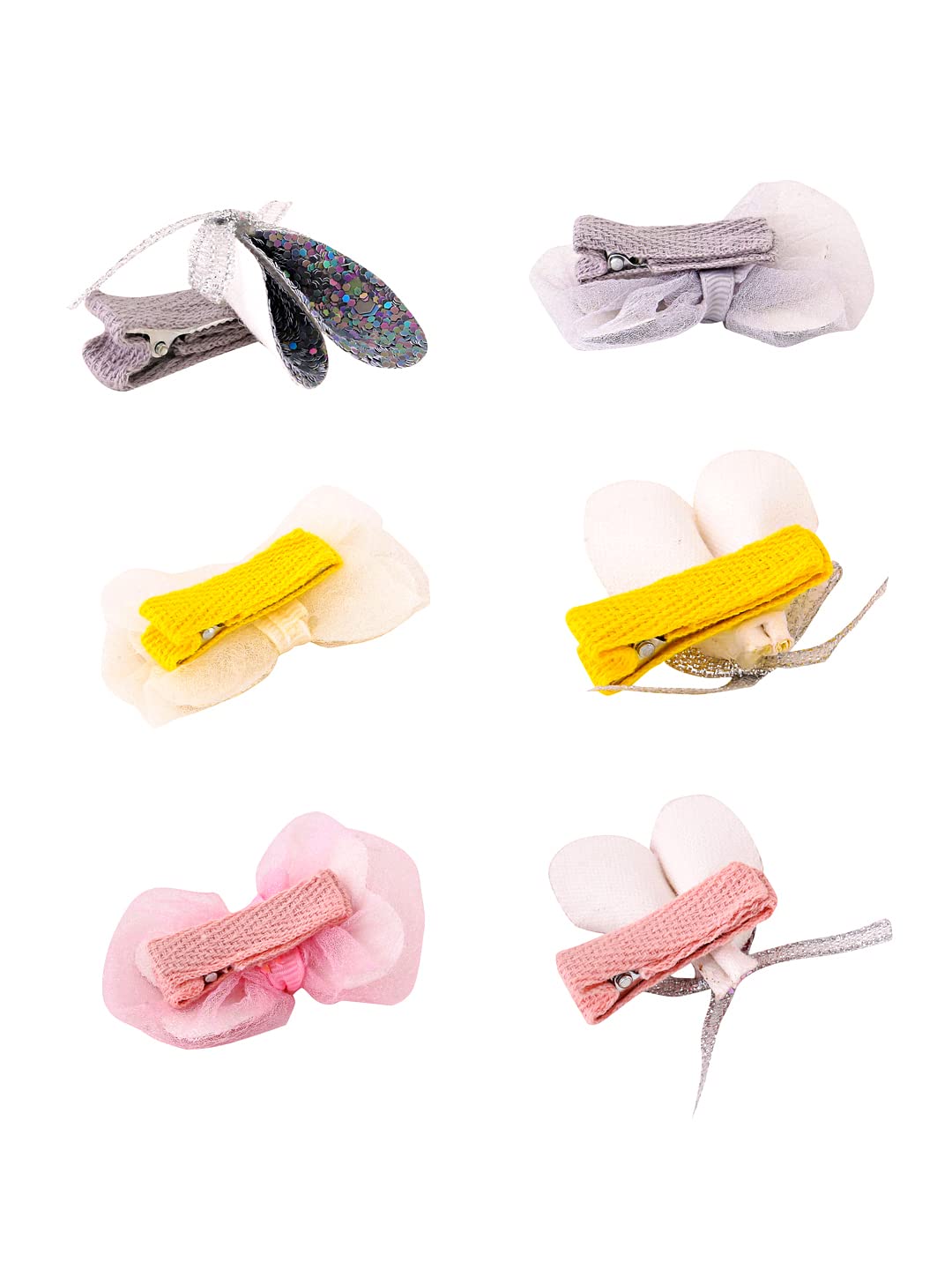 6pc Multicolor Bows Alligator Clip Hair Accessories Set