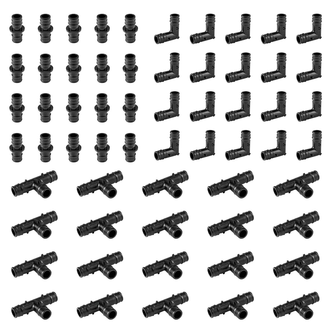 EFIELD - Juego de 60 Accesorios de Expansión PPSU Pex-a de Polietileno de 3/4 Pulgadas para Fontanería: T, Codo y Acoplamiento, 20 Unidades Cada Uno