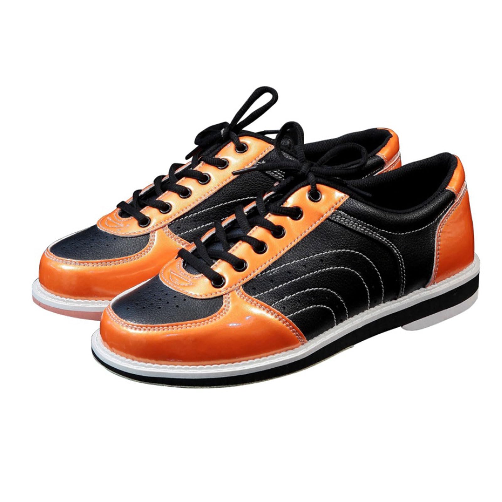 Bowlingschuhe Für Herren,Damen bowling-Schuhe,Leder Bowlingschuhe Unisex,Indoor-Bowling-Trainingsschuhe,Lace Up Leichte Rasen Bowling Schuhe,rutschfest Atmungsaktiv,für Anfänger und Profis