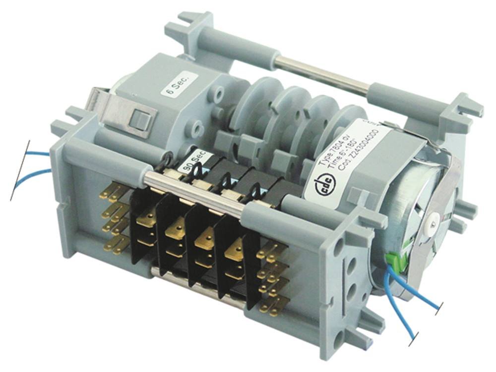 Fagor CDC 7804DV Dishwasher Timer unit, showing its internal components, electrical contacts, and timing mechanisms.