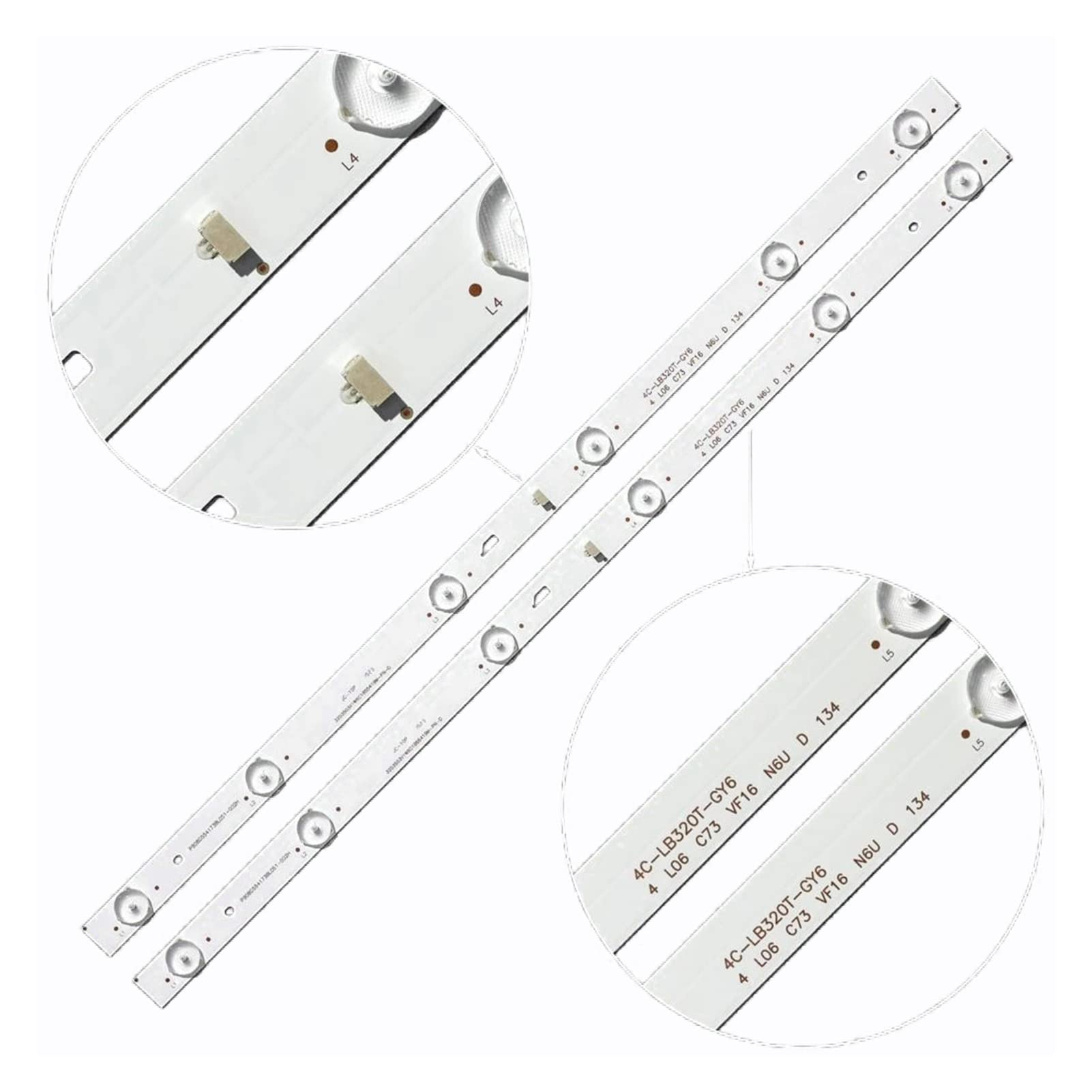 Thomas-schoene LED Backlight Strip 3 2L1500c Streifen 4C-LB320T-HR4 32HR332M06A0 V5 Bildschirm LVW320CSDX 1PCS = 6LED 54,20 cm Pass for TOS Hiba(10 Set)