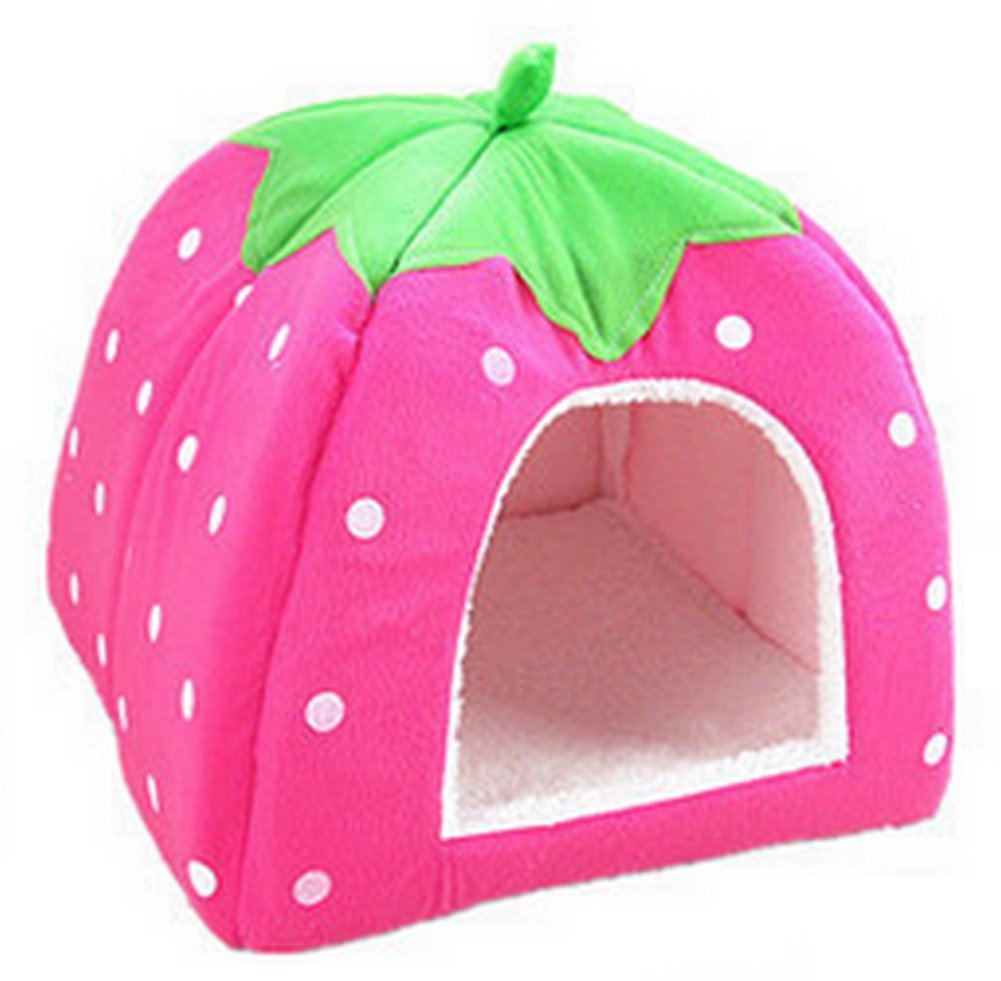 Panier pour animal domestique fraise rose pour coin nuit du chat