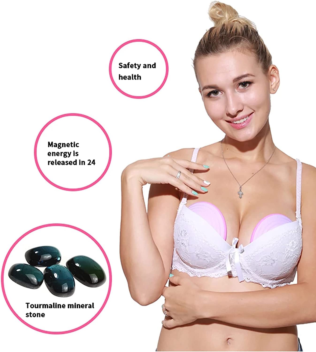 Masajeador de senos eléctrico inalámbrico, potenciador de 3 engranajes, máquina de masaje de senos antiflacidez para agrandar el pecho, máquina de masaje de forma corporal ajustable para mujeres