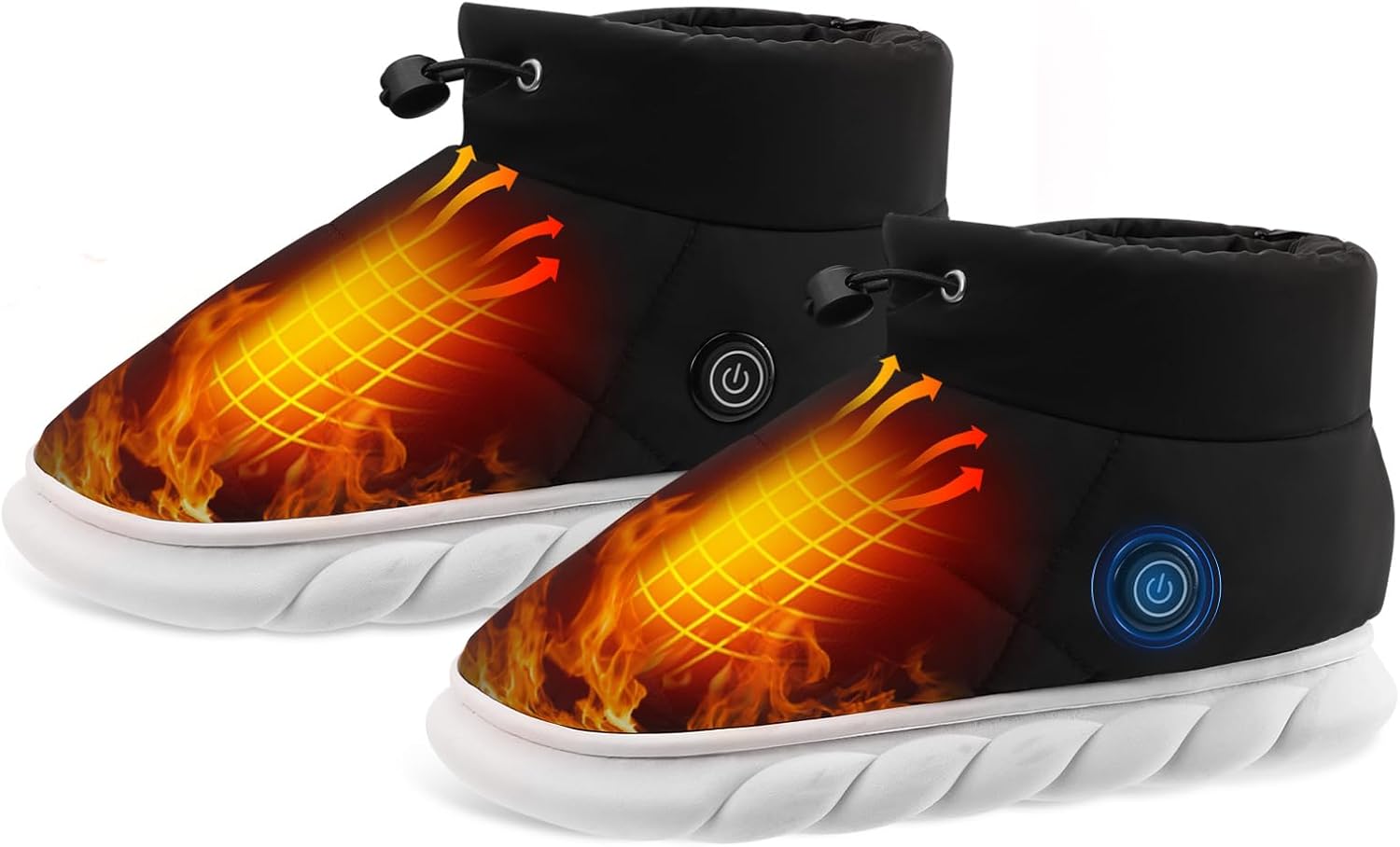 Heated Slippers for Women Men, Wjiang Feet Warmers 4000mAh Battery