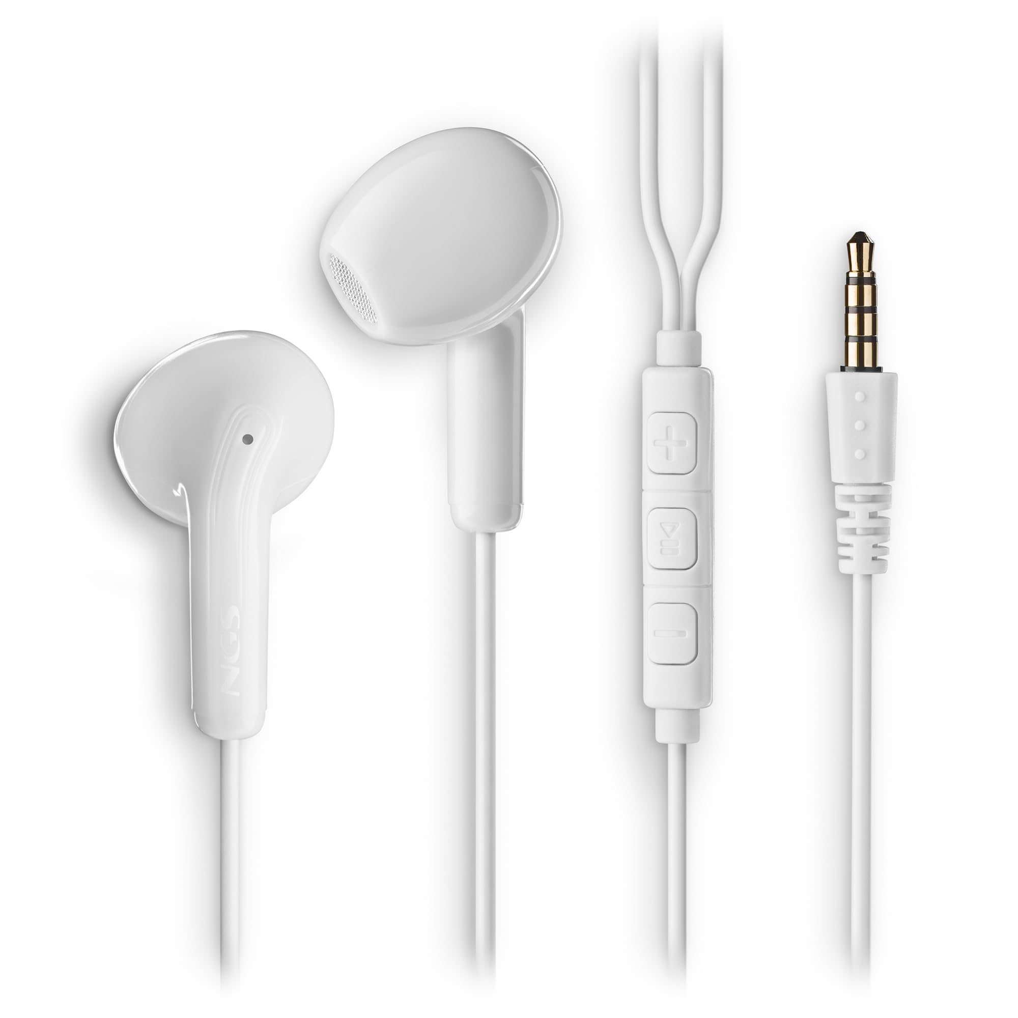 Auriculares Intrauditivos NGS Cross Flip/ con Micrófono/ Jack 3.5/ Blancos