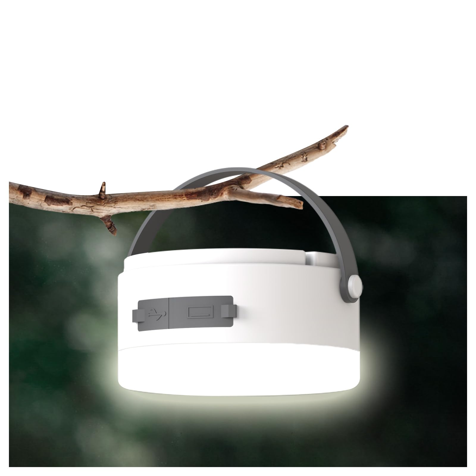 Lampe d'urgence LED de camping, lanterne portable rechargeable 2000 mAh pour tentes, extérieur, cabines de fournisseur, mini lumière de 134 g avec luminosité à intensité variable, chargement