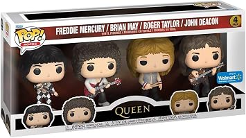 Funko Pop! 4-Pack Rocks Queen - Freddie Mercury/Brian May/Roger Taylor/John Deacon Special Edition Vinyl Figures