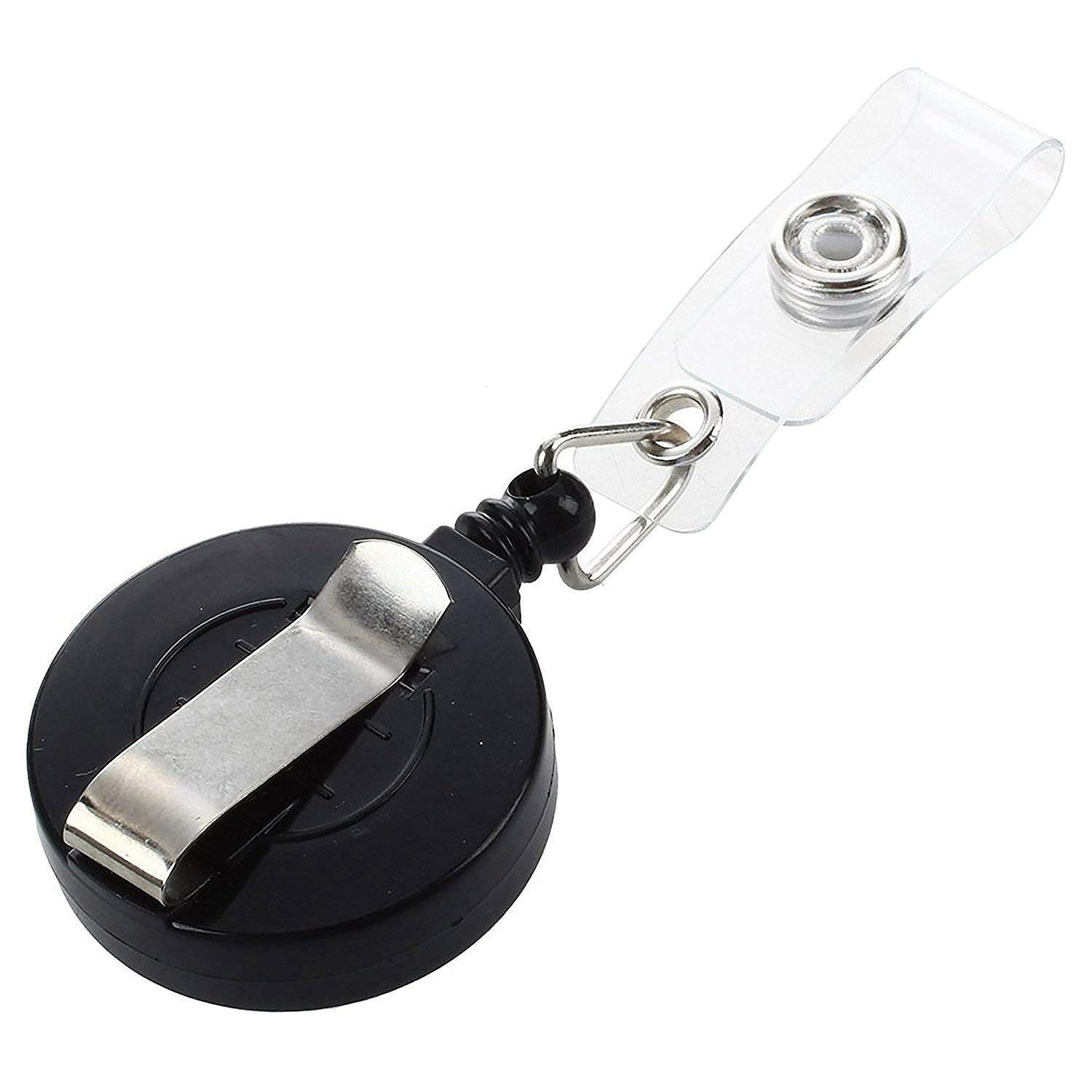 ANG Round Shape Retractable yo-yo Clip for id Card Holder (Pack of 5) β (Black or Blue) 2