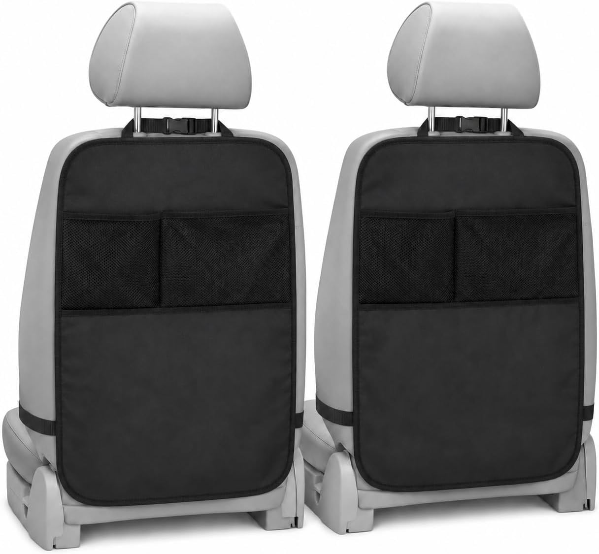 QIZUN 2 Pcs Car Seat Back Anti Kick Pad, for Peugeot 107/108 Hatch, Anti-Dirty Washable Car Seat Back Cover Protector, PU Leather Car Anti Kick Pad