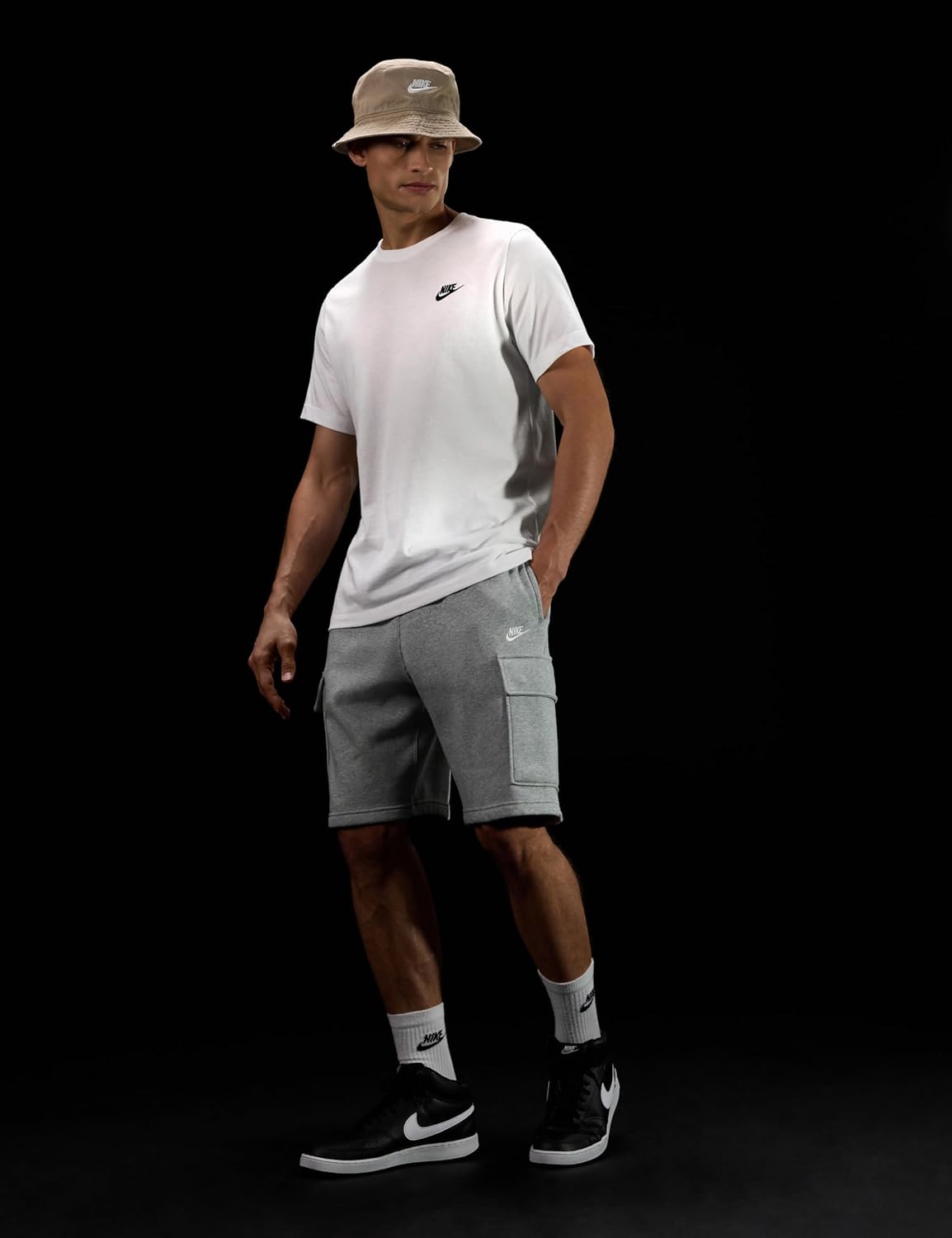 Nike Men's Club Brushed Fleece Cargo Shorts - Image 3