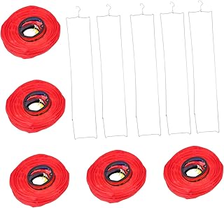 HOMSFOU 5 Piezas Linterna Larga Roja Año Nuevo Colgante Linternas Condujo Decoración Fiesta Linterna Roja Decoraciones Del Festival De Primavera Rojo Paño