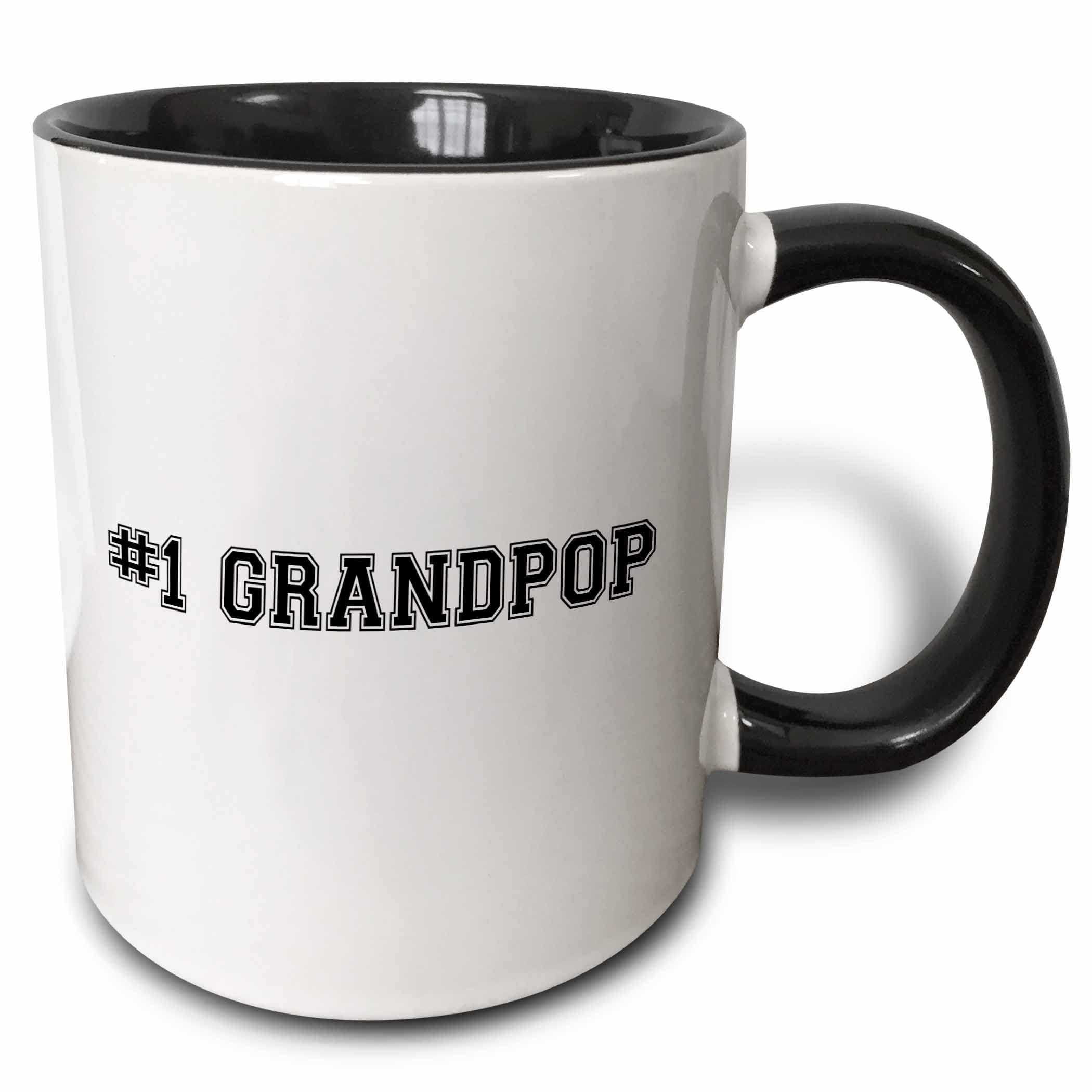 3Drose Black/White #1 Grandpop - Grandpa Nickname - Number One Grandfather - Worlds Greatest And Best Granddads - Two Tone Mug, 11Oz (Mug_151613_4)