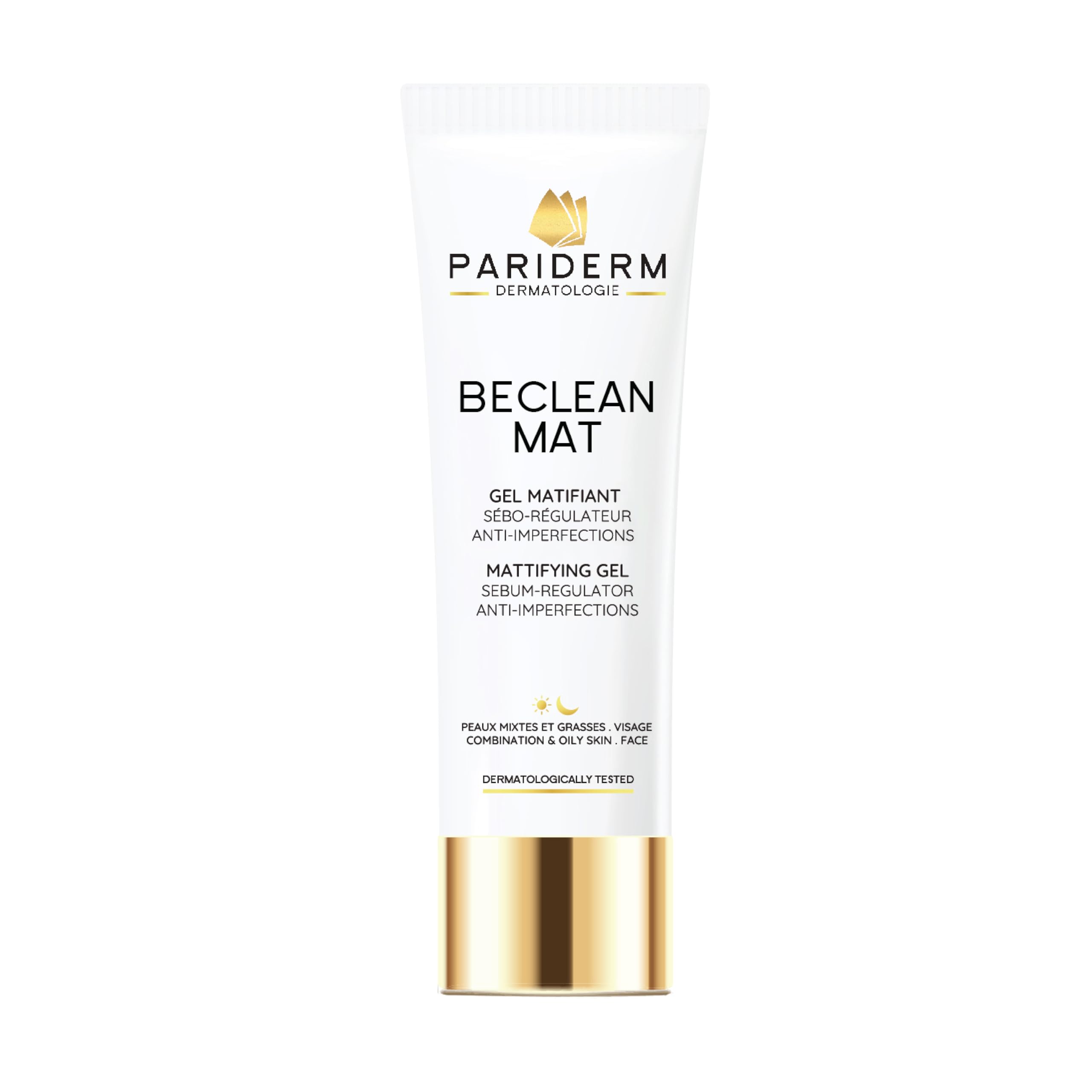 BECLEAN MAT – Gel matifiant et séborégulateur – Soin Visage Anti-Imperfection – Pour Peaux Mixtes, Grasses et à Tendance Acnéique – 50 ml