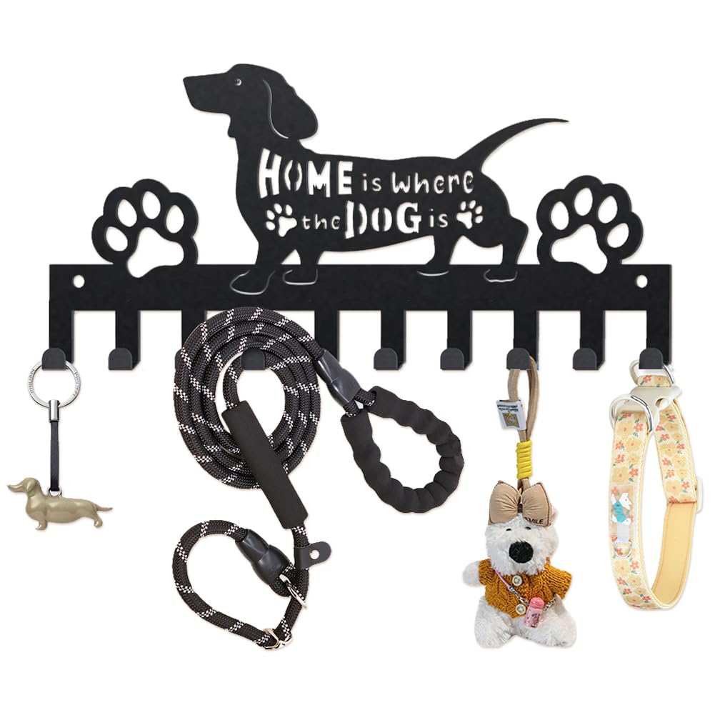 MAYJOYDIY Dog Paw Print Key Holder, 25×12cm Animal Pet Key Hooks