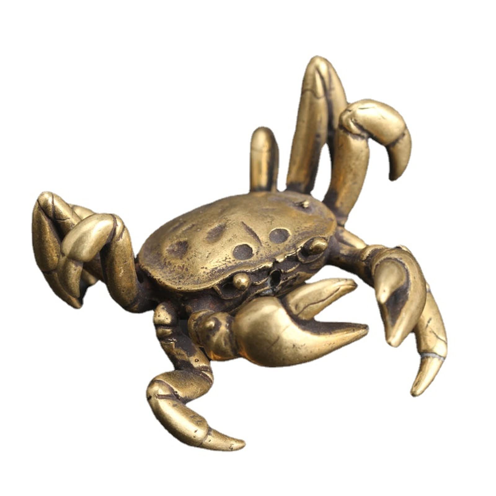 NGDFGR Solid Brass Crab Small Statue Ornaments,Copper Handmade Marine Life Animal Miniature Figurines Office Desk Decorations Home Decor