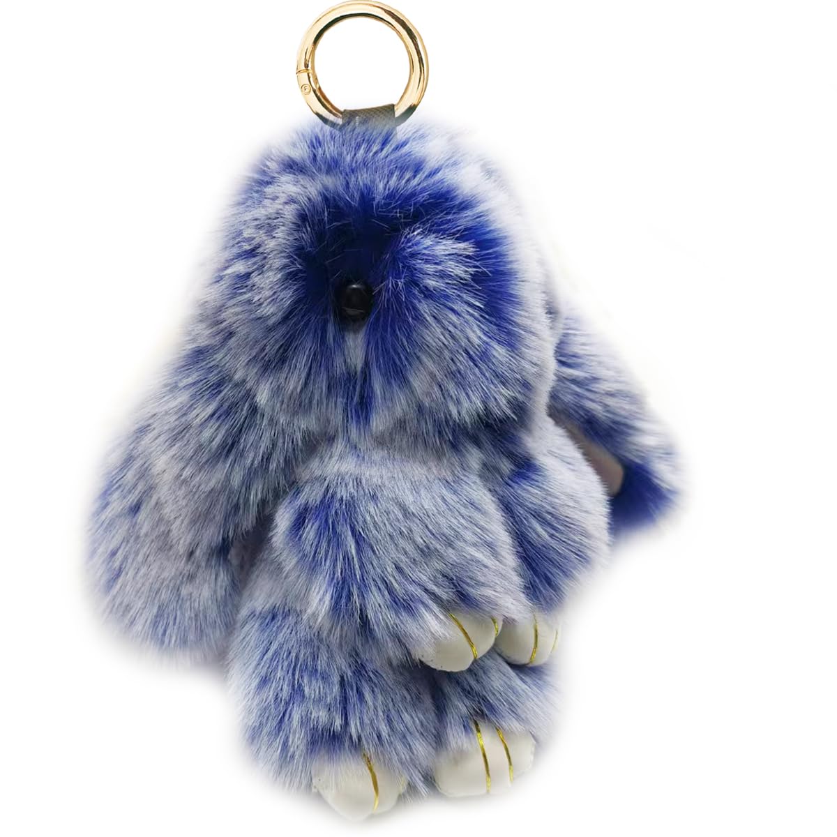 Bunny Keychain Soft Fluffy Rabbit Keychain 7in Handmade Cute Colorful Rabbit Fur Pom Pom Key Rings for Women