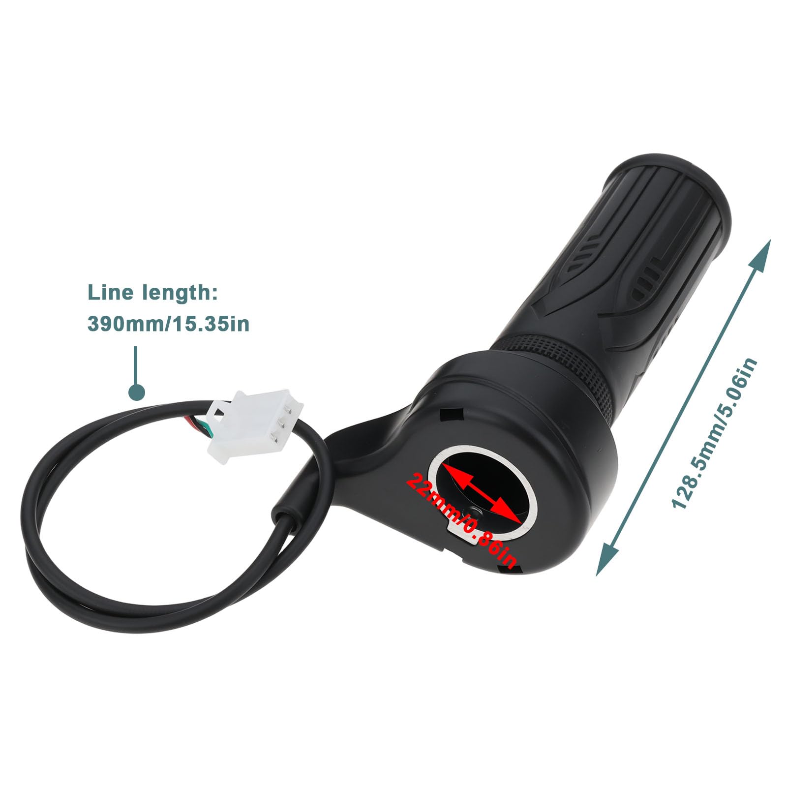 E-Bike Twist Poignée d'accélérateur 3 broches 22 mm pour vélo électrique Scooter Ebike 12-80 V
