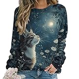 Conception de chat mignon : le sweat-shirt imprimé chat mignon adopte un processus d’impression 3D, ce qui rend ce chaton mignon réaliste, comme allongé sur votre corps, très mignon
