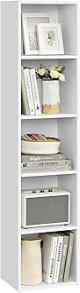 Custos Collection - Bookshelf, 5-Tier Bookcase, Book Shelf, Open Storage Shelf, 9.4 x 11.9 x 52.8 Inches, for Living Room, Home Office, Dinning Room, Cloud White ULBC419W01