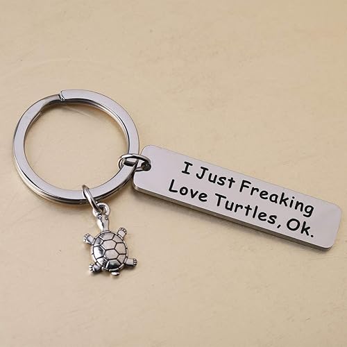 Miniatura 7 de BEKECH Llavero Tortugas I Just Freaking Love Turtles OK Llavero Playa Tortuga Marina Animal Joyería