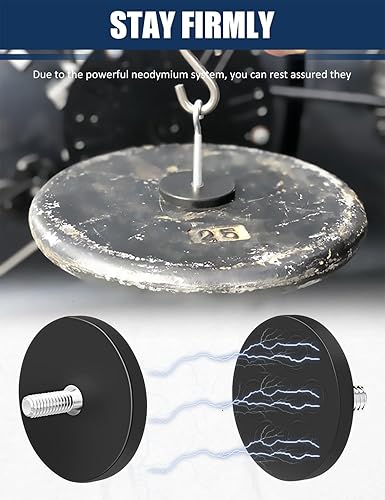 Miniatura 5 de Soportes magnéticos recubiertos de goma, base magnética de neodimio con pernos roscados M6 imanes de goma para barra de luz LED, herramienta de