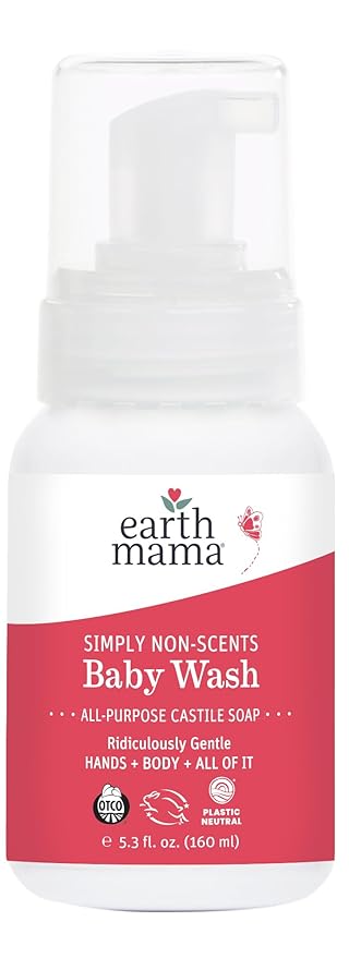 Earth Mama Simply Non-Scents Foaming Hand Soap | Pure Castile Germ-Fighting Body Wash, 5.3-Fluid Ounce